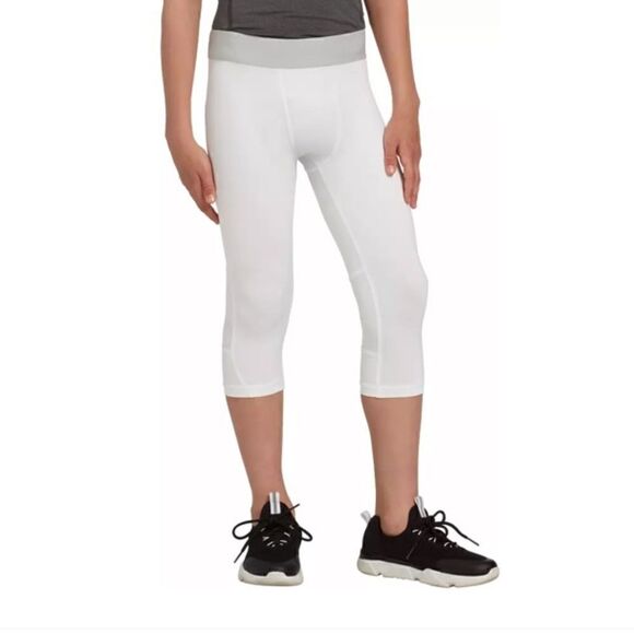 DSG White Compression Leggings, 3/4 Length, Size YXL, NWT - Picture 1 of 16